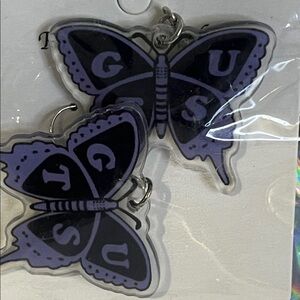Brand new SET New Resin Purple Black Butterfly Earrings O/S